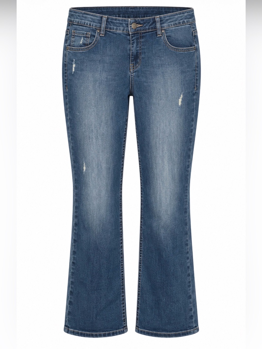 Lane Bryant Genius Fit Bootcut Distressed Jeans Women’s Size 18 Regular Stretch - Picture 1 of 3